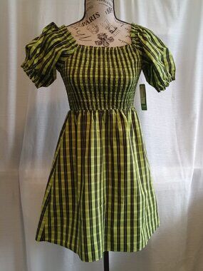 Vintage Twik by Simons mid-length dress black & green  Brand new with tag